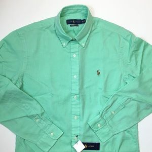 Ralph Lauren Lime Green Chambray Oxford Shirt - XL